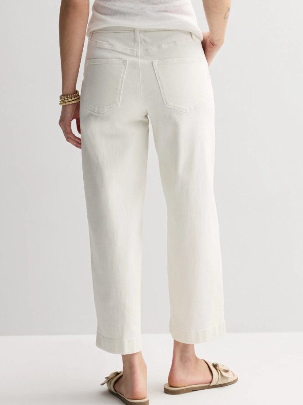 Sonoma Goods For Life Trouser Ankle Jeans Women's Size 4 White High Rise Pockets - Picture 4 of 12